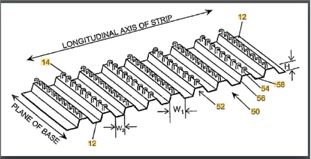 TODAY'S PATENT - DIMENSIONALLY FLEXIBLE TOUCH FASTENER STRIP